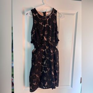 Black and Nude Lace Dress